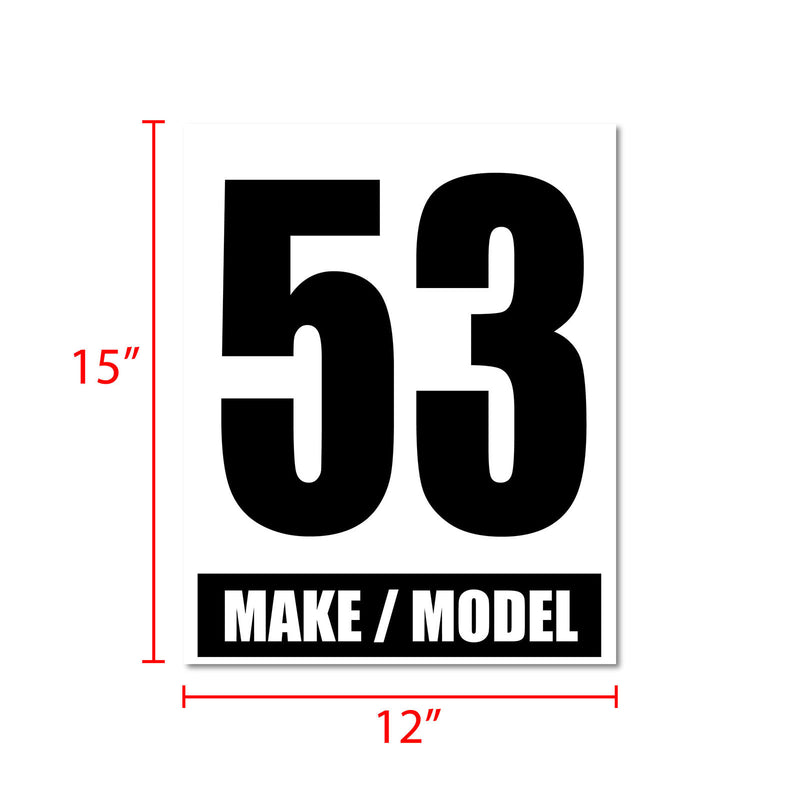 Personalize Custom Race Car Sticker Decals - Racing Number, Make & Model - MC Motoparts