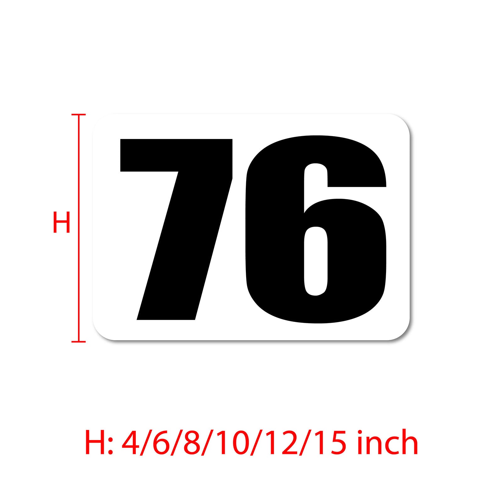 Personalize Custom Race Car Sticker Decals - Rectangle Number Car Sticker - MC Motoparts