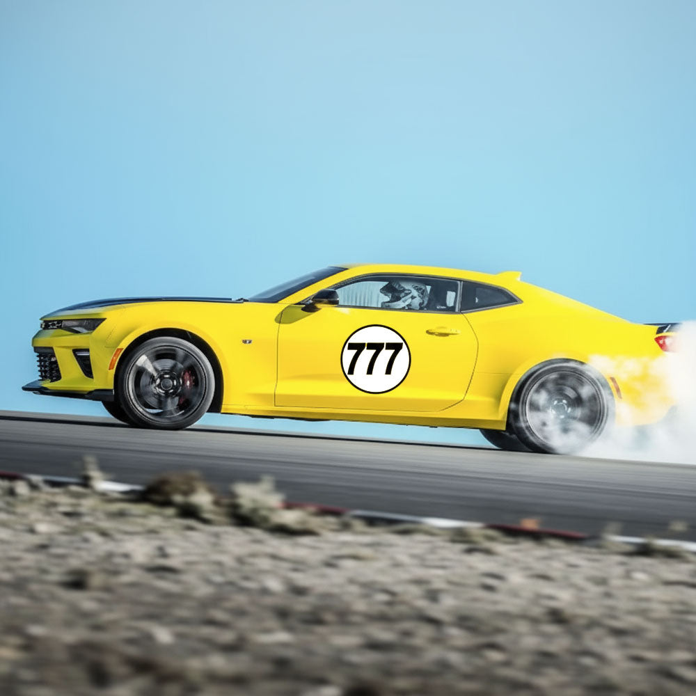 Personalize Custom Race Car Sticker Decals 2pcs - Circle Number Car Sticker with Bold Outline - MC Motoparts