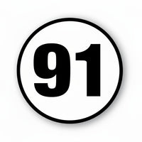 Personalize Custom Race Car Sticker Decals 2pcs - Circle Number Car Sticker with Bold Outline - MC Motoparts