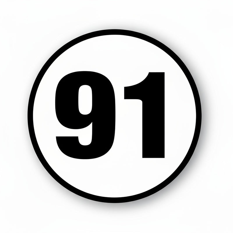 Personalize Custom Race Car Sticker Decals 2pcs - Circle Number Car Sticker with Bold Outline - MC Motoparts