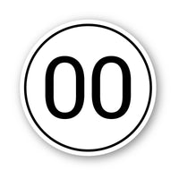 Personalize Custom Race Car Sticker Decals 2pcs - Circle Number Car Sticker with Thin Outline - MC Motoparts