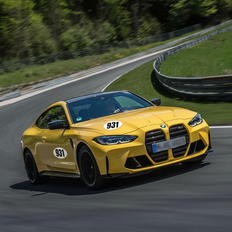 Personalize Custom Race Car Sticker Decals 2pcs - Oval Number Car Sticker