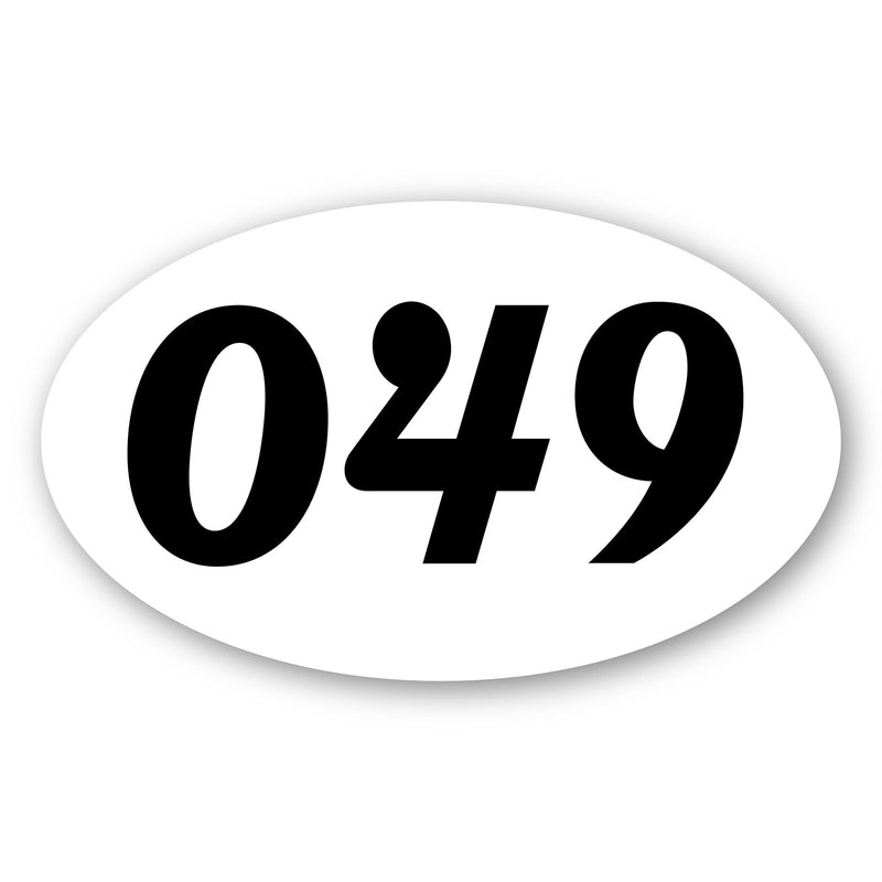 Personalize Custom Race Car Sticker Decals 2pcs - Oval Number Car Sticker