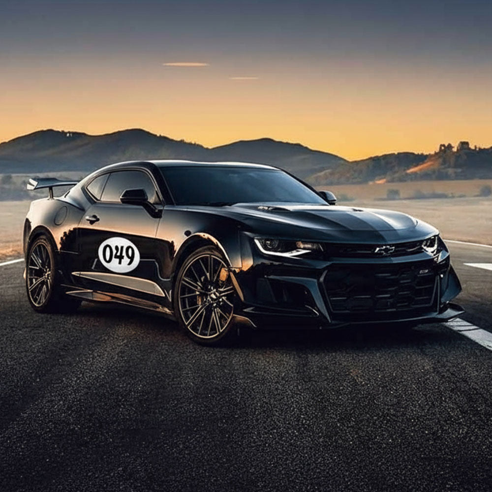 Personalize Custom Race Car Sticker Decals 2pcs - Oval Number Car Sticker