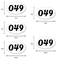 Personalize Custom Race Car Sticker Decals 2pcs - Oval Number Car Sticker