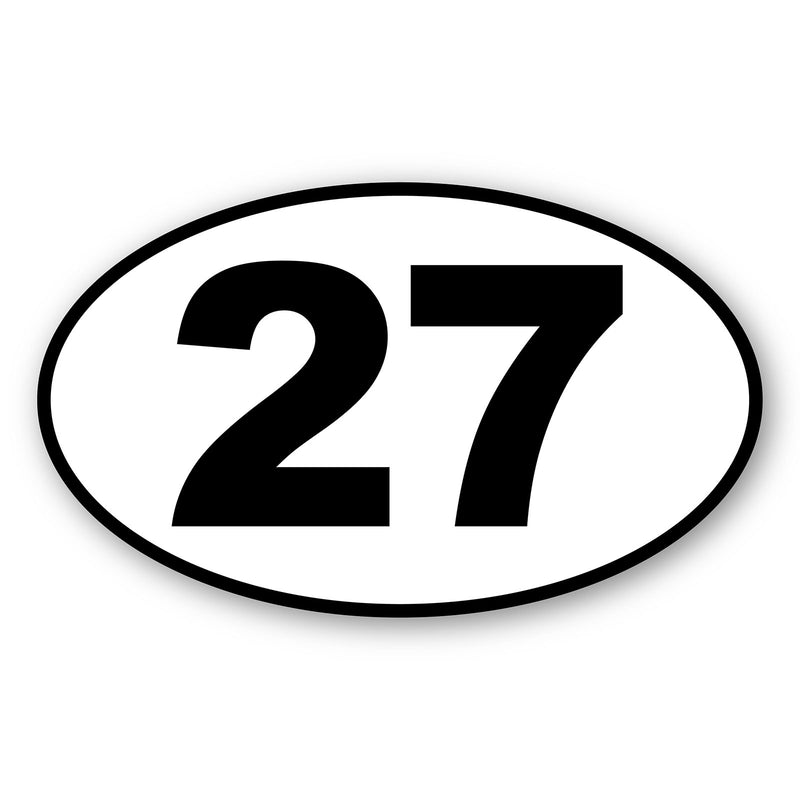 Personalize Custom Race Car Sticker Decals 2pcs - Oval Number Car Sticker with Bold Outline