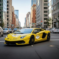 Personalize Custom Race Car Sticker Decals 2pcs - Oval Number Car Sticker with Bold Outline