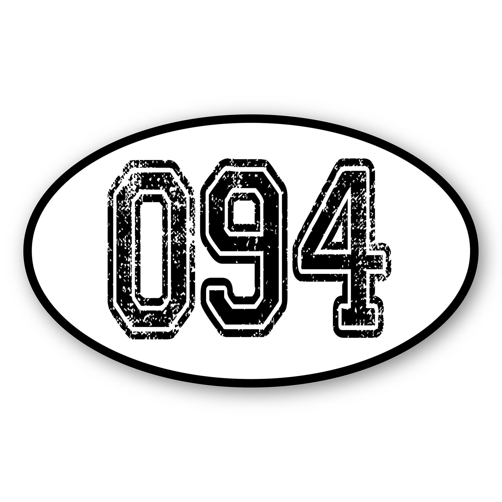 Personalize Custom Race Car Sticker Decals 2pcs - Oval Number Car Sticker with Bold Outline