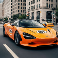 Personalize Custom Race Car Sticker Decals 2pcs - Oval Number Car Sticker with Bold Outline