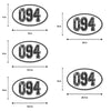 Personalize Custom Race Car Sticker Decals 2pcs - Oval Number Car Sticker with Bold Outline