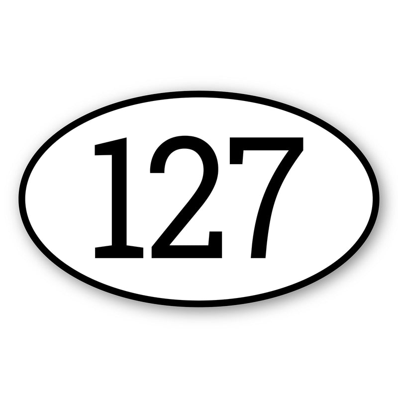 Personalize Custom Race Car Sticker Decals 2pcs - Oval Number Car Sticker with Bold Outline