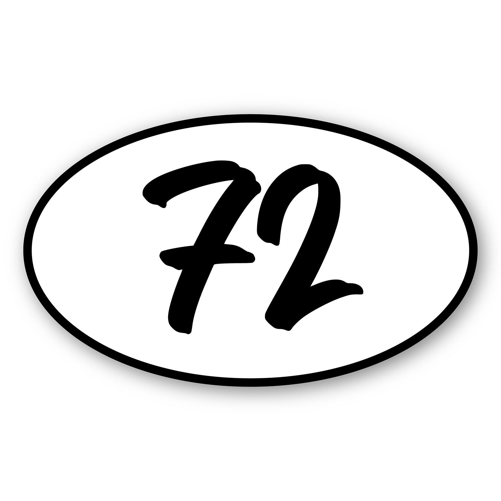 Personalize Custom Race Car Sticker Decals 2pcs - Oval Number Car Sticker with Bold Outline