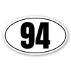Personalize Custom Race Car Sticker Decals 2pcs - Oval Number Car Sticker with Thin Outline