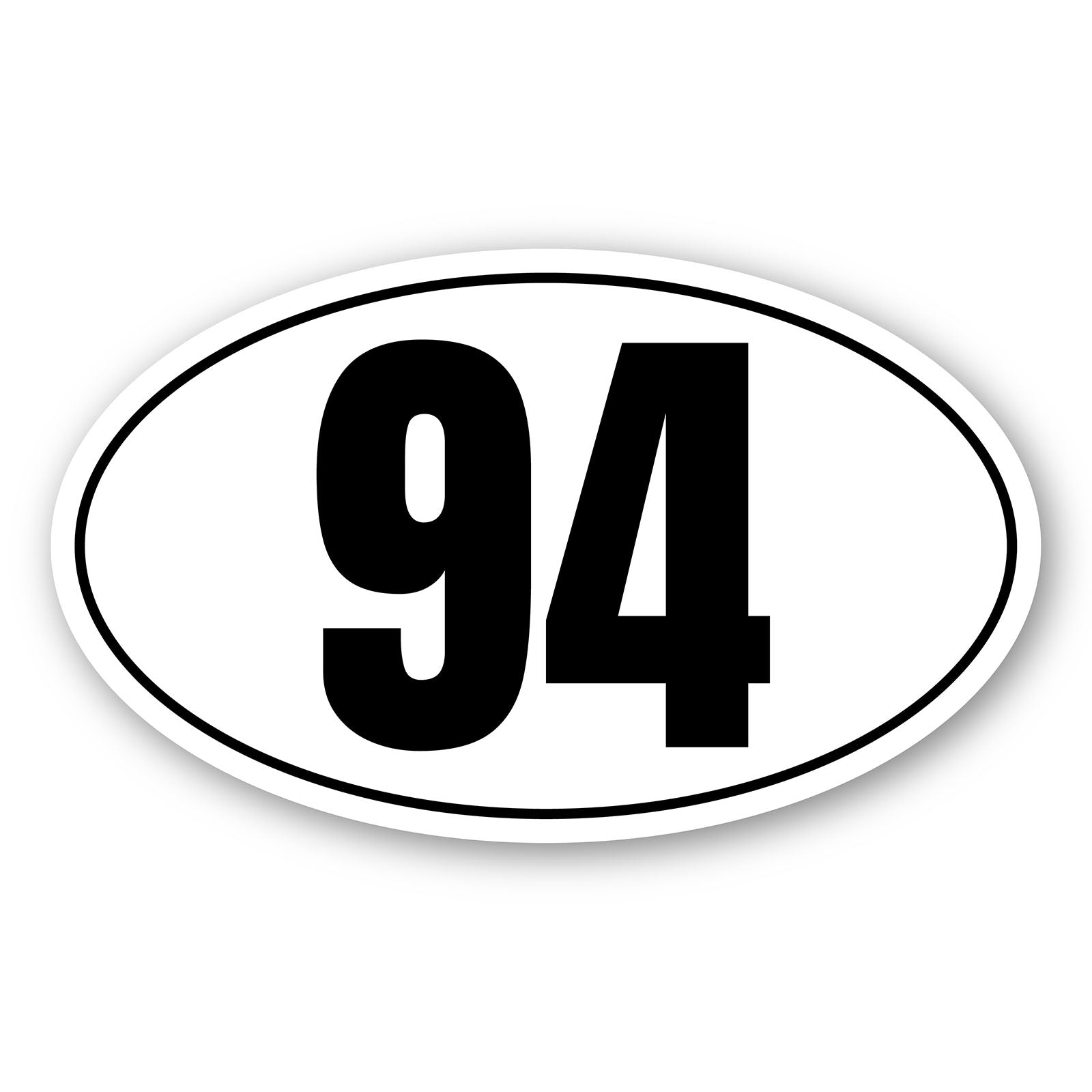 Personalize Custom Race Car Sticker Decals 2pcs - Oval Number Car Sticker with Thin Outline