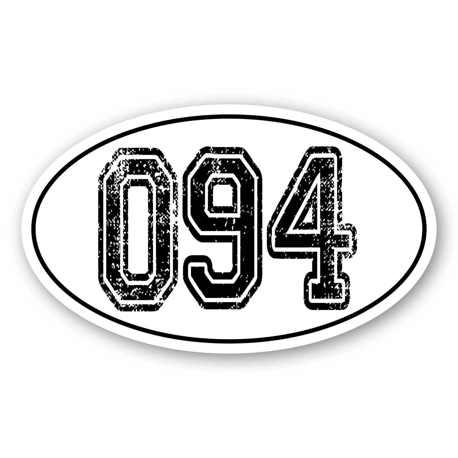 Personalize Custom Race Car Sticker Decals 2pcs - Oval Number Car Sticker with Thin Outline
