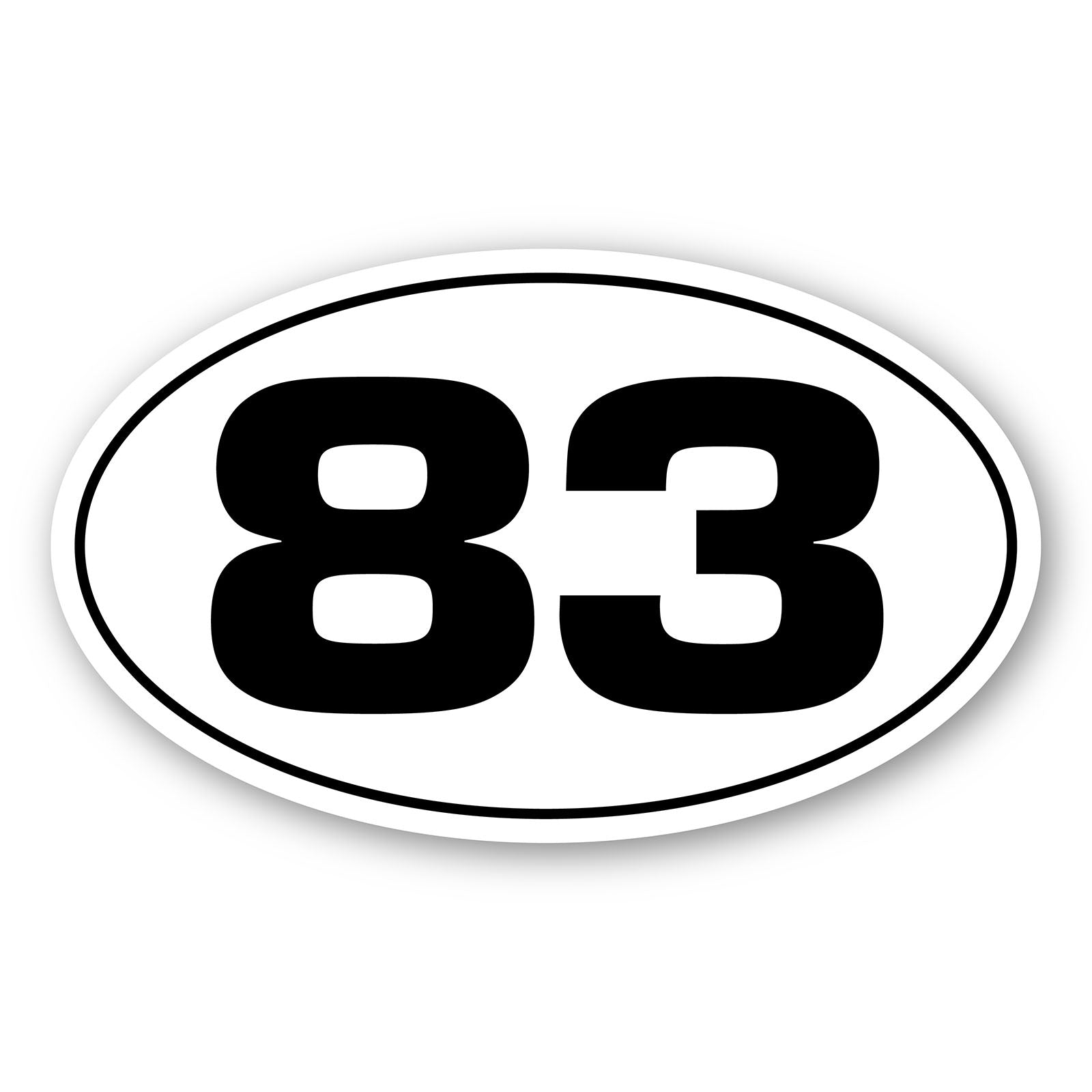 Personalize Custom Race Car Sticker Decals 2pcs - Oval Number Car Sticker with Thin Outline