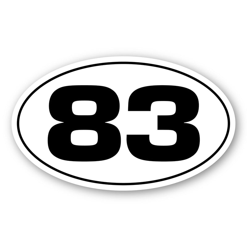Personalize Custom Race Car Sticker Decals 2pcs - Oval Number Car Sticker with Thin Outline