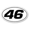 Personalize Custom Race Car Sticker Decals 2pcs - Oval Number Car Sticker with Thin Outline