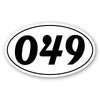 Personalize Custom Race Car Sticker Decals 2pcs - Oval Number Car Sticker with Thin Outline