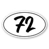 Personalize Custom Race Car Sticker Decals 2pcs - Oval Number Car Sticker with Thin Outline