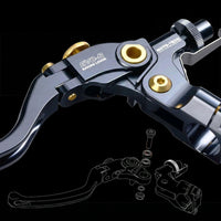 Moto-Tron lightweight racing folding clutch lever for Ducati SuperSport, Scrambler, and Multistrada motorcycles, detailed close-up view.