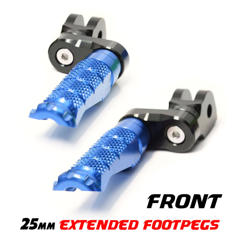 {Front}  Fits Moto Guzzi V9 V7 V100 R-FIGHT 25mm Adjustable Foot Pegs - MC Motoparts