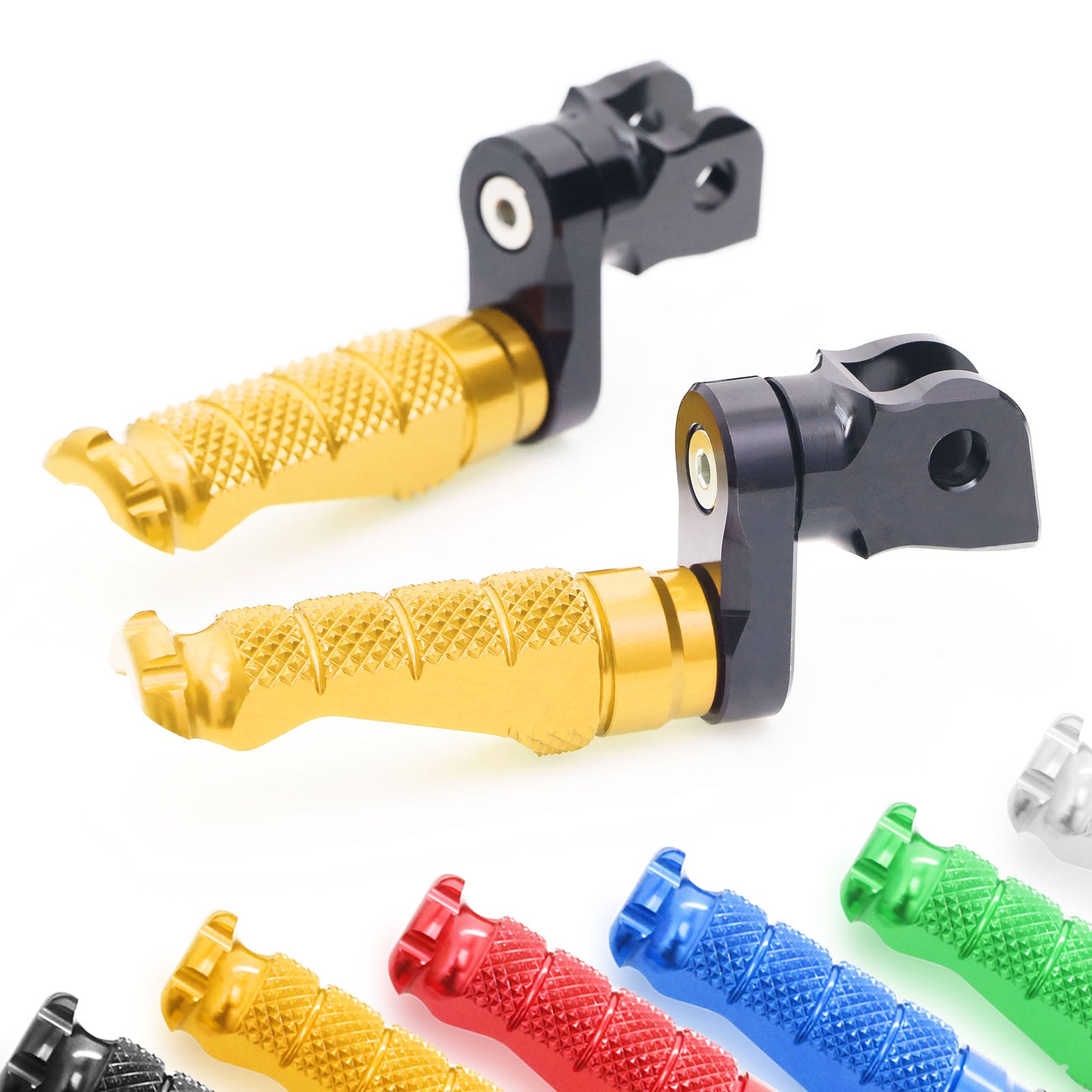 {Front}  Fits Moto Guzzi V9 V7 V100 R-FIGHT 25mm Adjustable Foot Pegs - MC Motoparts