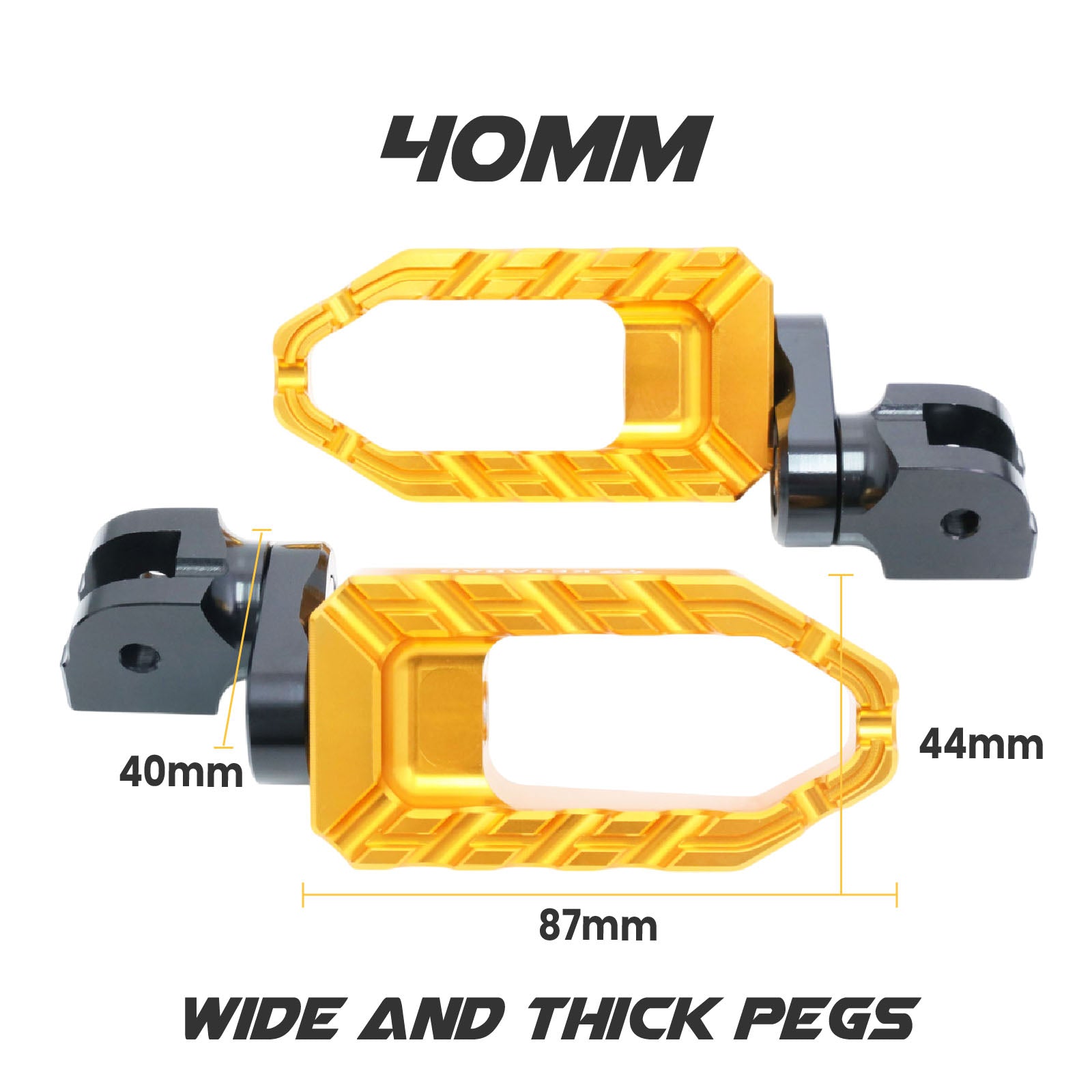 MC Motoparts Custom Engraved Name BUZZ FRONT / REAR Lowering Wide Foot Pegs - Personlization Footpegs - MC Motoparts