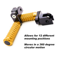 {Front}  Fits Ducati DesertX Multistrada V2 V4 S RS 25mm Adjustable POLE Foot Pegs - MC Motoparts