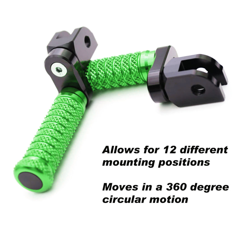 {Front}  Fits BMW F800S R1200 S ST G650GS 25mm Adjustable POLE Foot Pegs - MC Motoparts