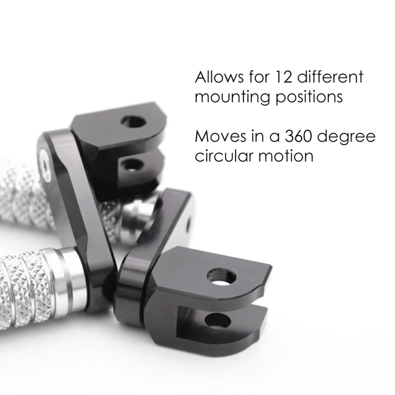 {Front}  Fits Ducati DesertX Multistrada V2 V4 S RS 40mm Adjustable POLE Foot Pegs - MC Motoparts
