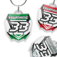 Custom Acrylic MX Racing Number Plate Keychain - MX03 Style