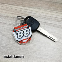 Custom Acrylic MX Racing Number Plate Keychain - MX03 Style