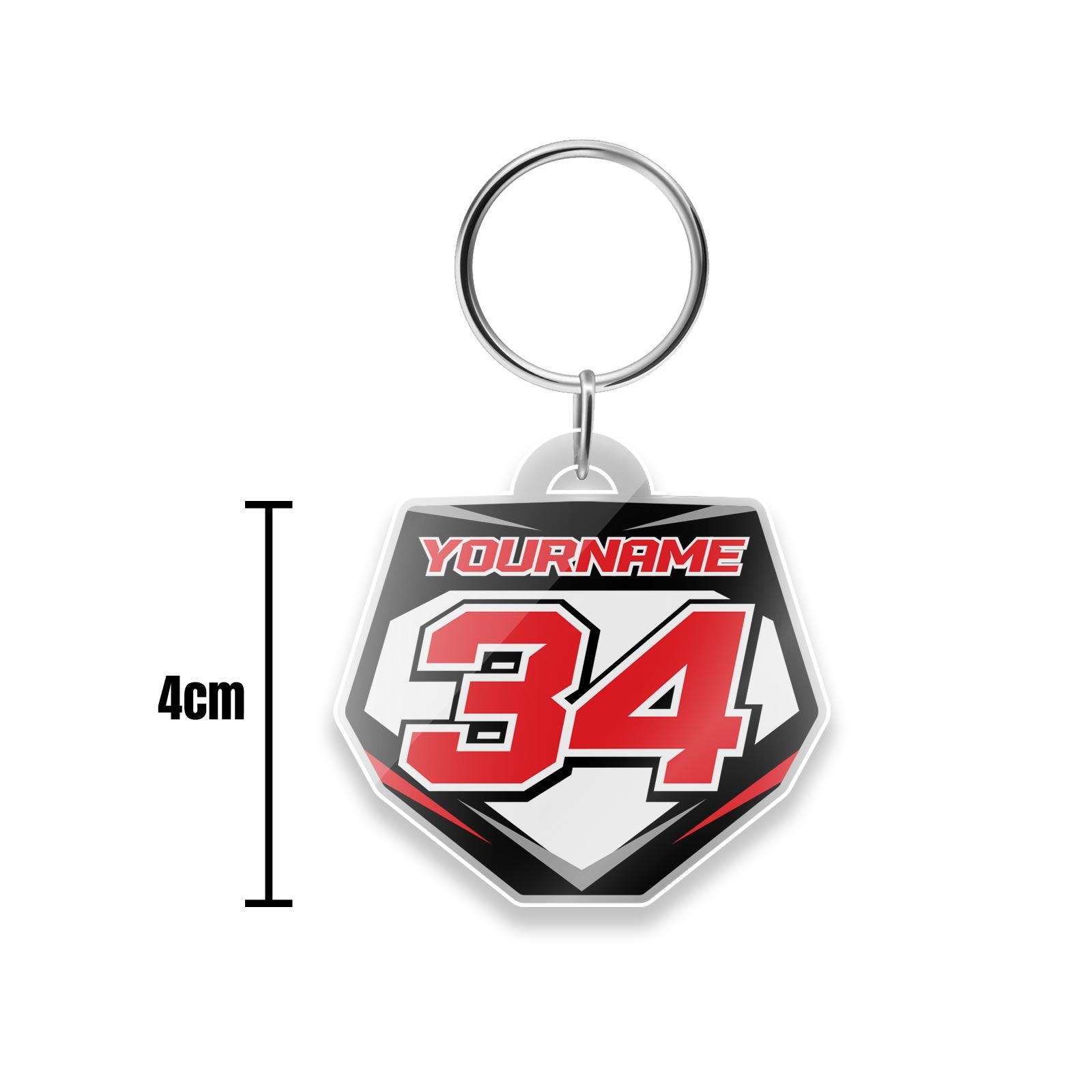 Custom Acrylic MX Racing Number Plate Keychain - MX04 Style