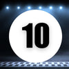 Racing Number Magnets 2pcs Number 10 Circle, 8-18 inch, White Background Black Numbers