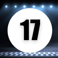Racing Number Magnets 2pcs Number 17 Circle, 8-18 inch, White Background Black Numbers