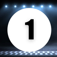 Racing Number Magnets 2pcs Number 1 Circle, 8-18 inch, White Background Black Numbers