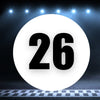 Racing Number Magnets 2pcs Number 26 Circle, 8-18 inch, White Background Black Numbers