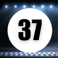 Racing Number Magnets 2pcs Number 37 Circle, 8-18 inch, White Background Black Numbers