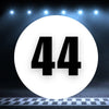 Racing Number Magnets 2pcs Number 44 Circle, 8-18 inch, White Background Black Numbers