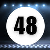 Racing Number Magnets 2pcs Number 48 Circle, 8-18 inch, White Background Black Numbers