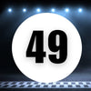 Racing Number Magnets 2pcs Number 49 Circle, 8-18 inch, White Background Black Numbers