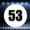 Racing Number Magnets 2pcs Number 53 Circle, 8-18 inch, White Background Black Numbers