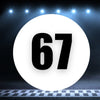 Racing Number Magnets 2pcs Number 67 Circle, 8-18 inch, White Background Black Numbers