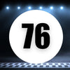 Racing Number Magnets 2pcs Number 76 Circle, 8-18 inch, White Background Black Numbers