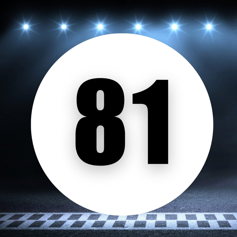 Racing Number Magnets 2pcs Number 81 Circle, 8-18 inch, White Background Black Numbers