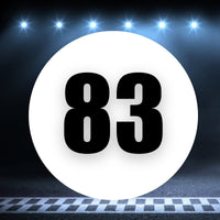 Racing Number Magnets 2pcs Number 83 Circle, 8-18 inch, White Background Black Numbers