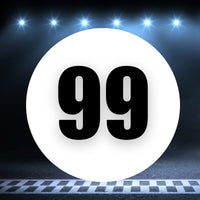 Racing Number Magnets 2pcs Number 99 Circle, 8-18 inch, White Background Black Numbers