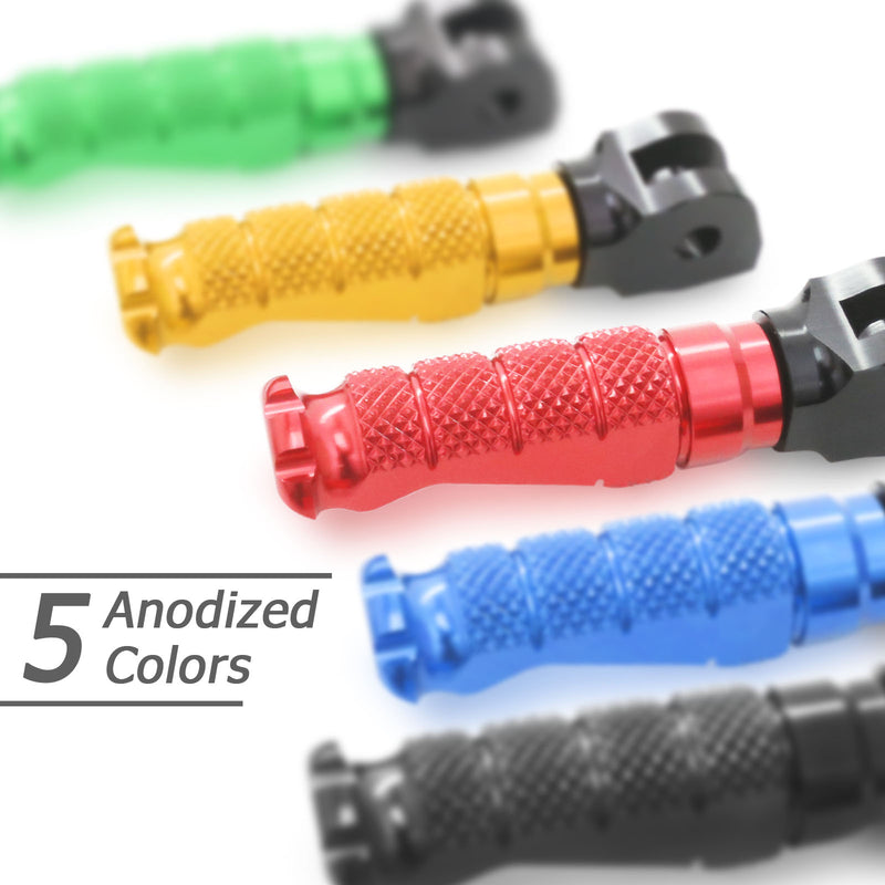 {Front}  Fits Kawasaki Ninja 7 Hybrid Engraved Logo R-FIGHT Foot Pegs - MC Motoparts